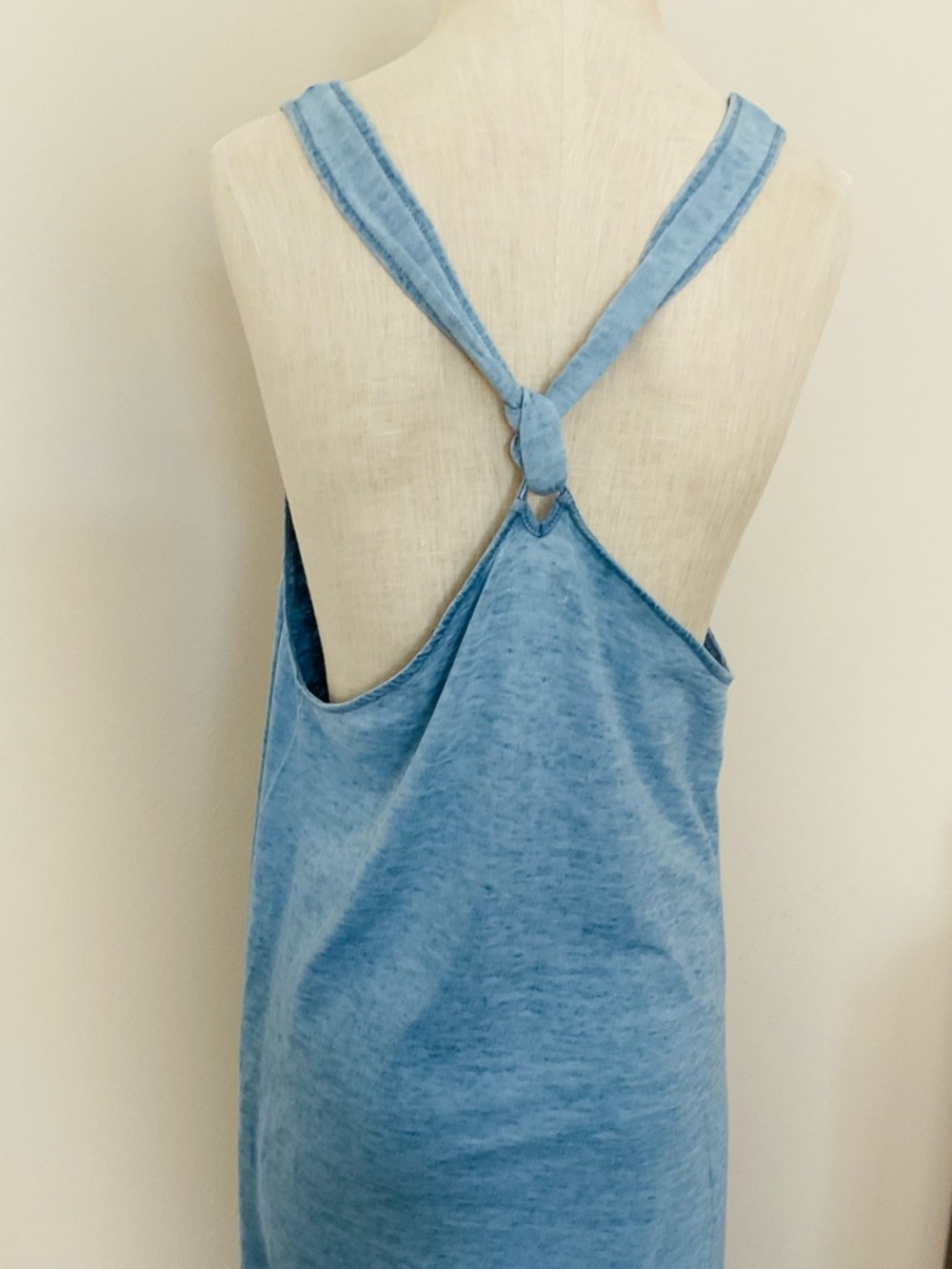 Faherty Light Blue Heather Cotton Midi Tank Dress. Very good condition. Size SP